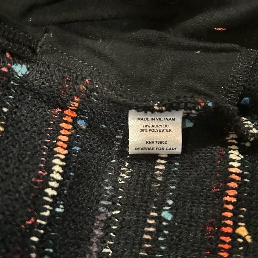 Erin London multicolored stripe zip up asymmetrical jacket with pockets Large - Picture 9 of 14
